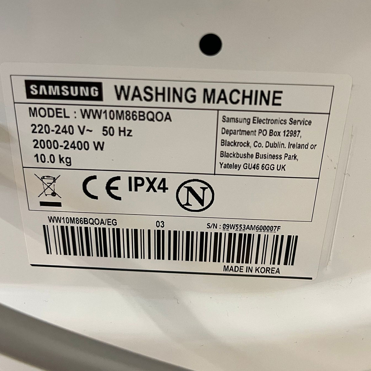 Samsung WW10M86BQOA/EG QuickDrive Waschmaschine